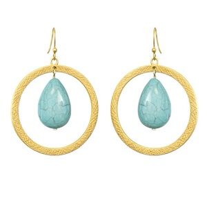 Handmade Natural Stone Round Earrings